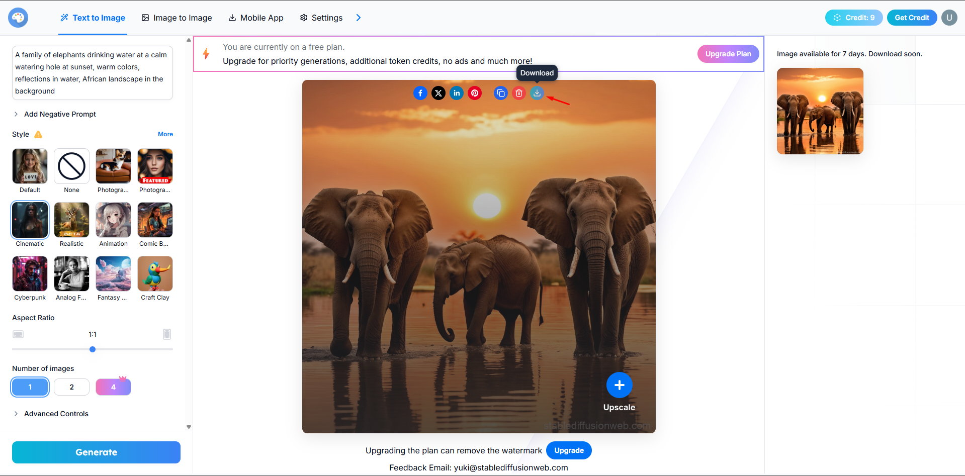 Adjusting the image in Diffusion AI image generator