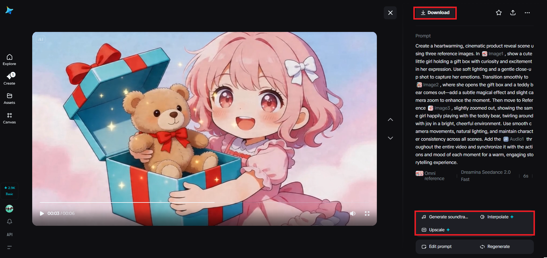 Visualizar, aprimorar e baixar