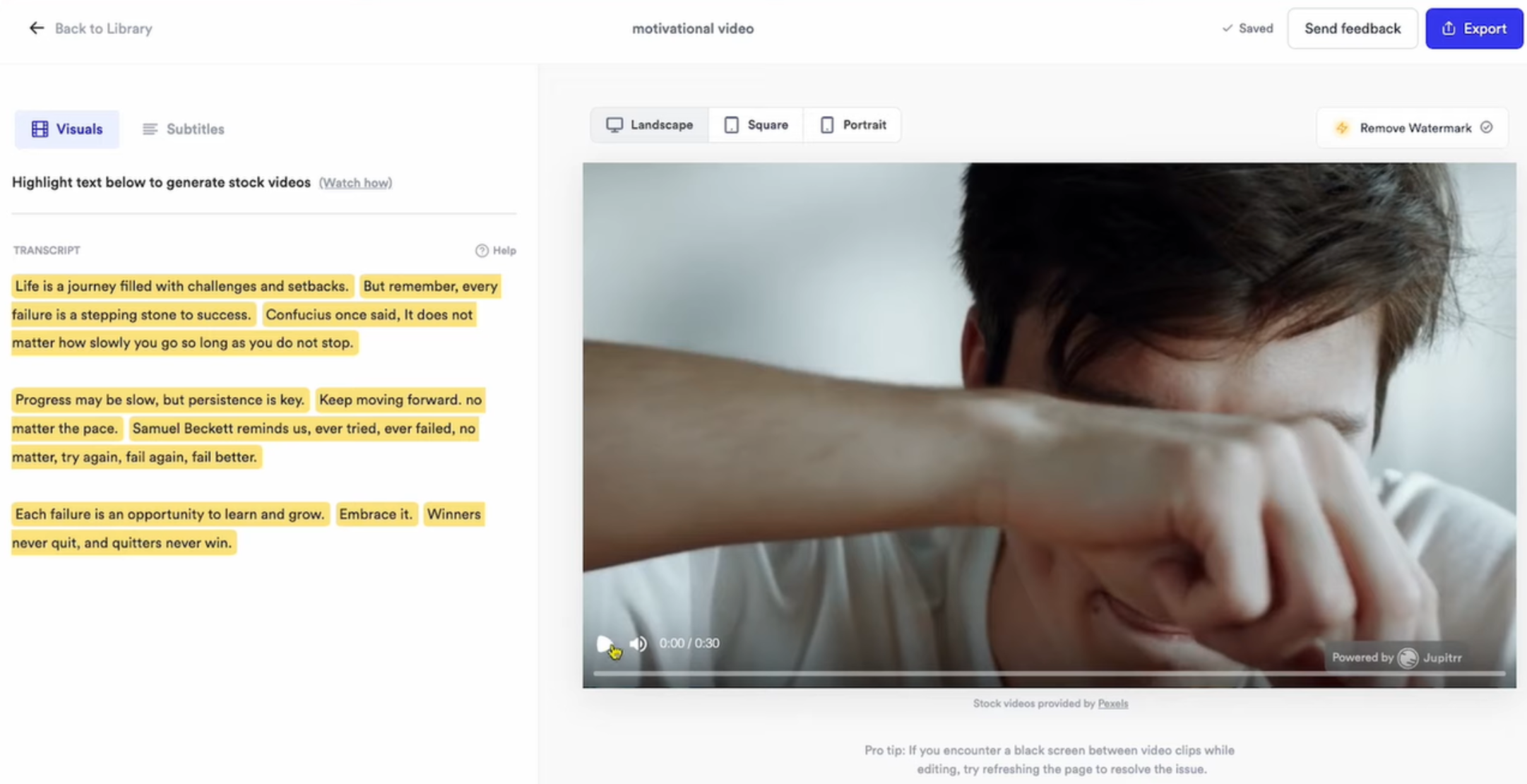 Pictory - a free text-to-video generator for PC