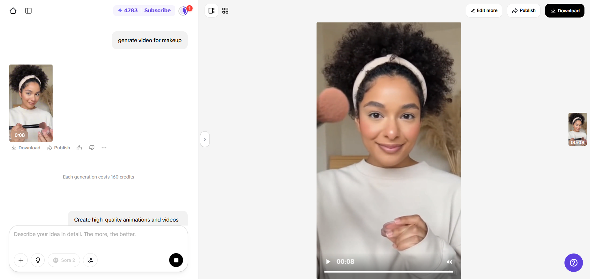 AI video generation