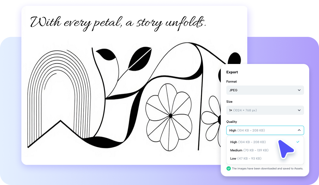 Export your line art in multiple formats