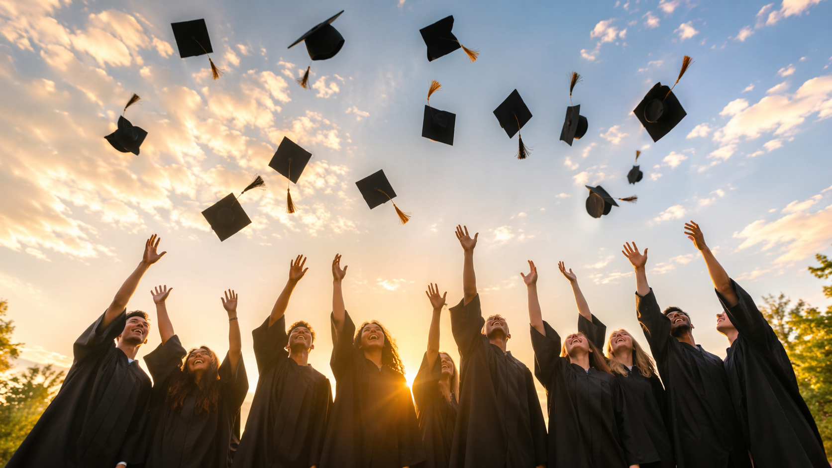 Dreamina Gemini AI Graduation Prompt prompt example 2: Golden Hour Graduation Scene