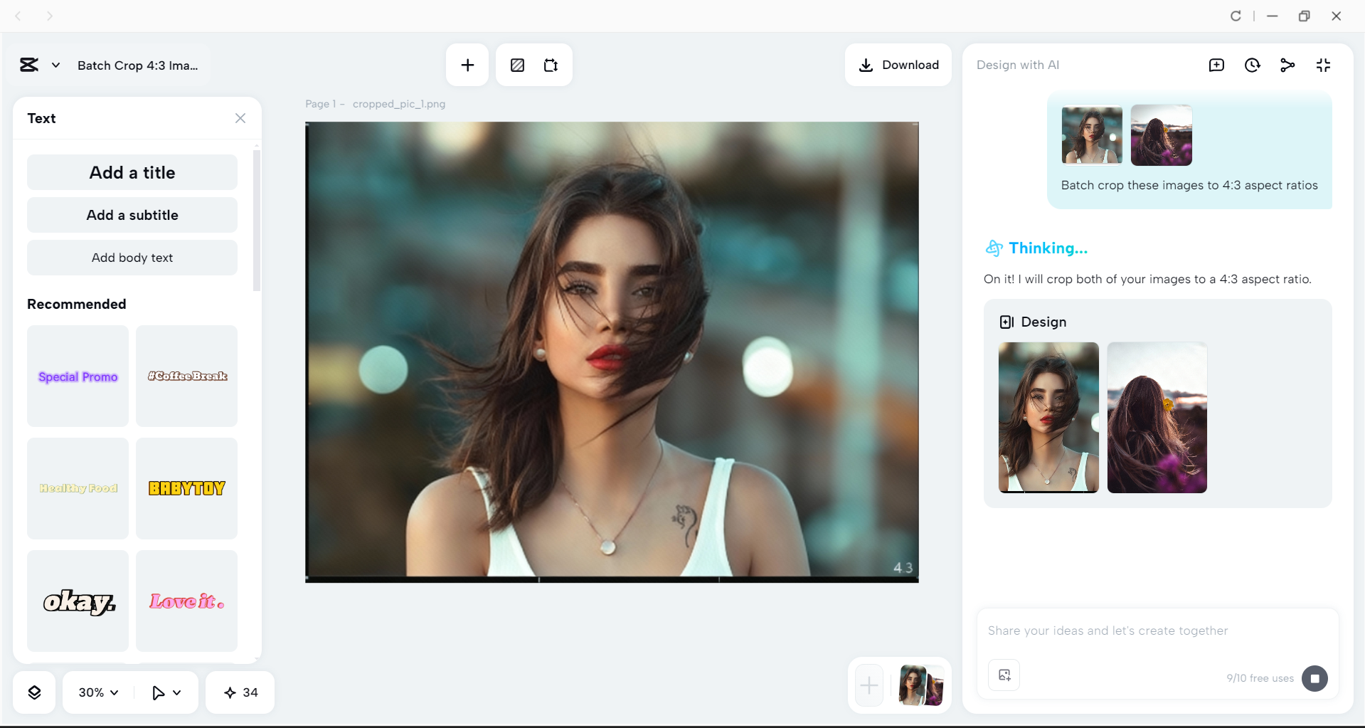Interface of the CapCut desktop video editor - an easy to use tool to crop and upscale images