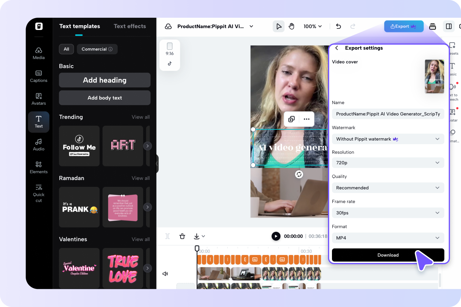 Export and share