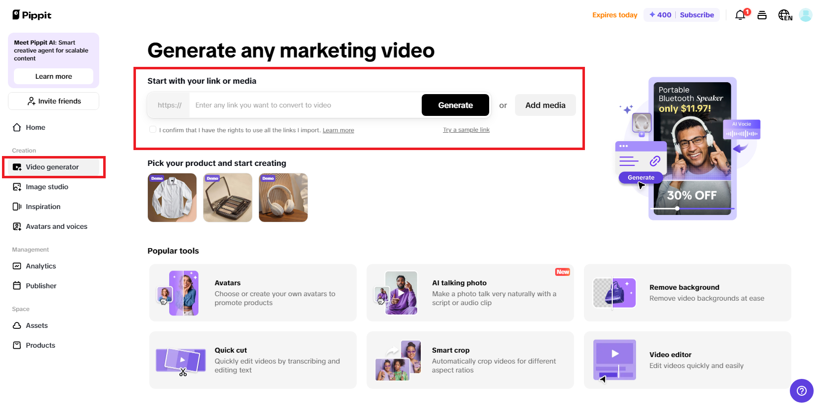 Enter your product link