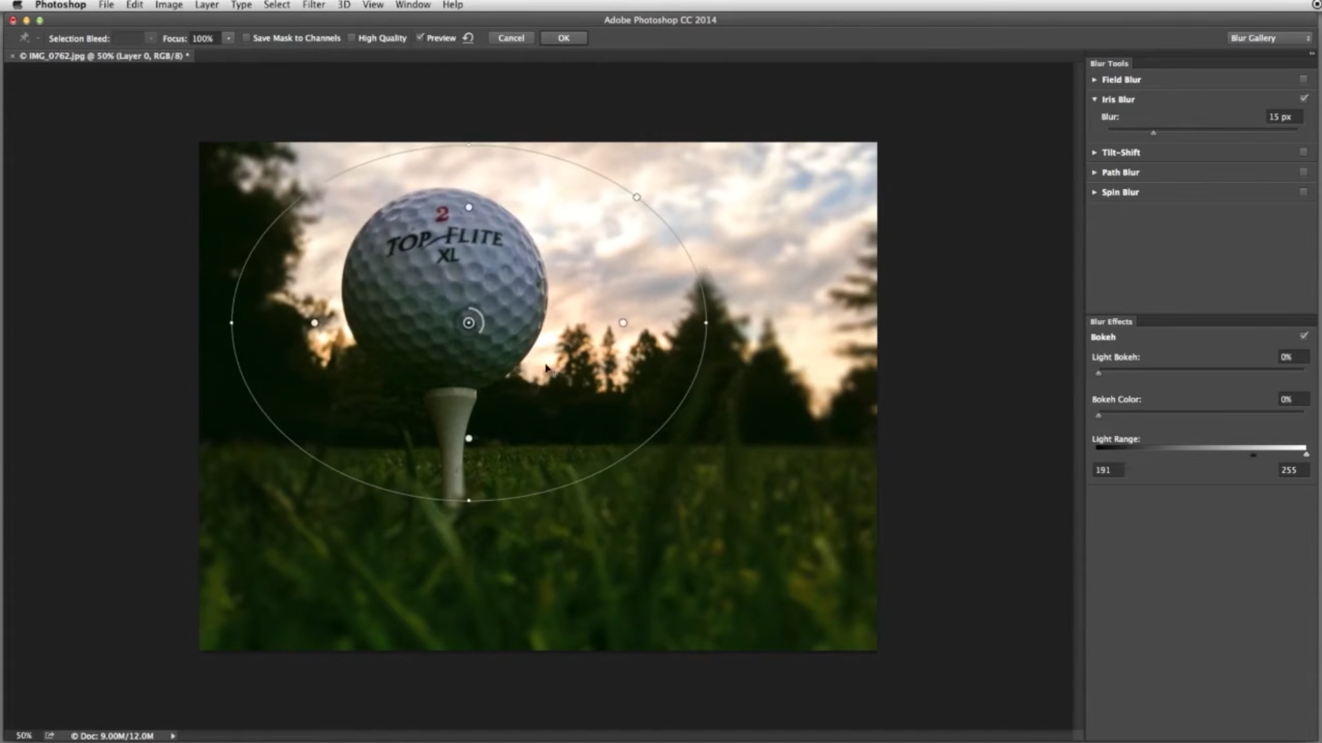 Position the focus area