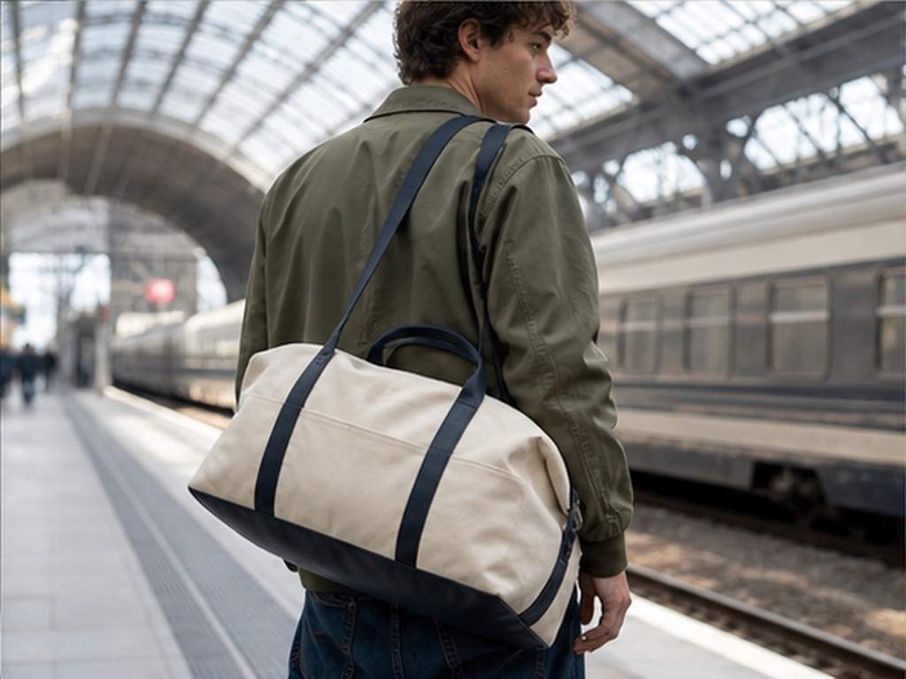 Tasche zum Video hinzufügen AI-Eingabeaufforderung Beispiel 5 - Reiseszene
