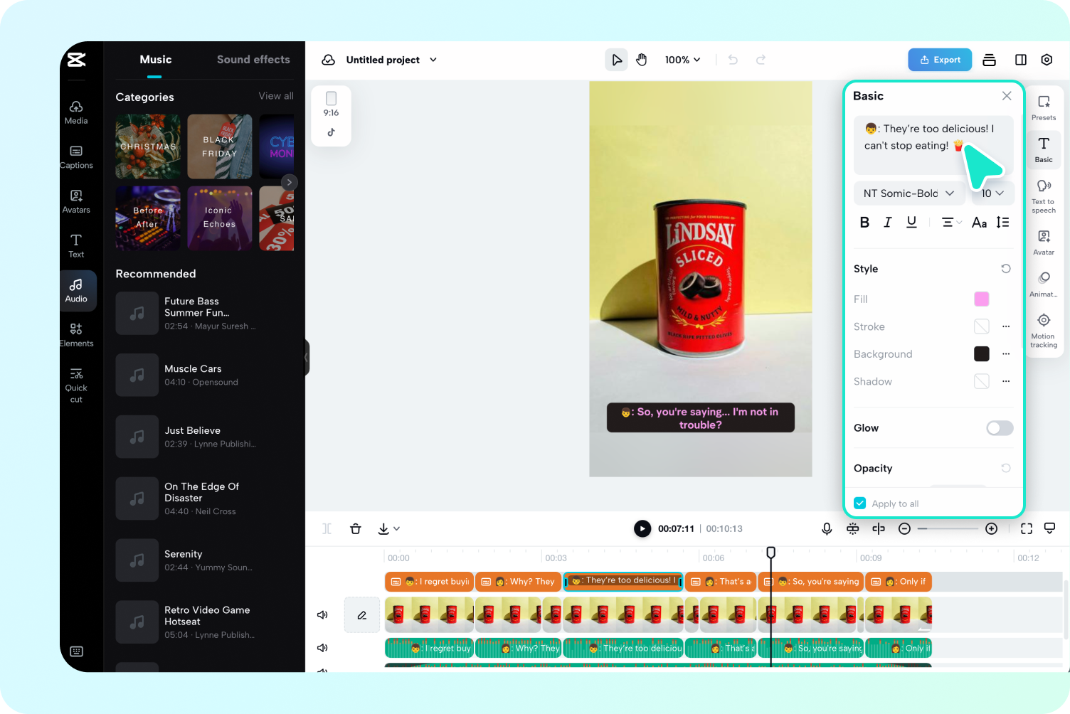 Customize your video and add transitions 