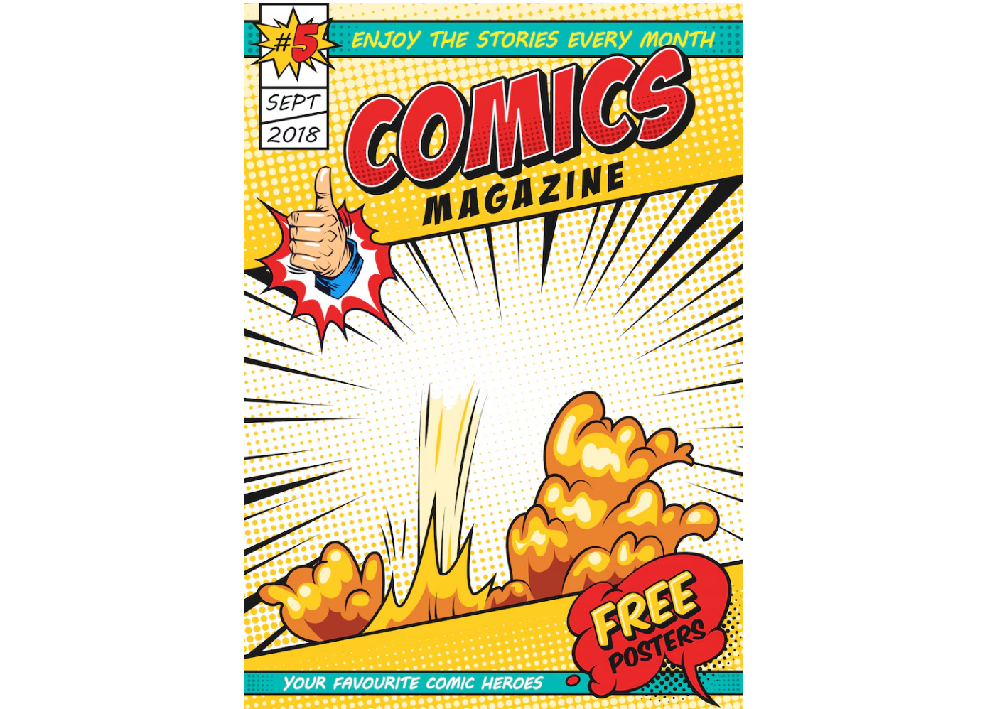 Colorful comic-style poster