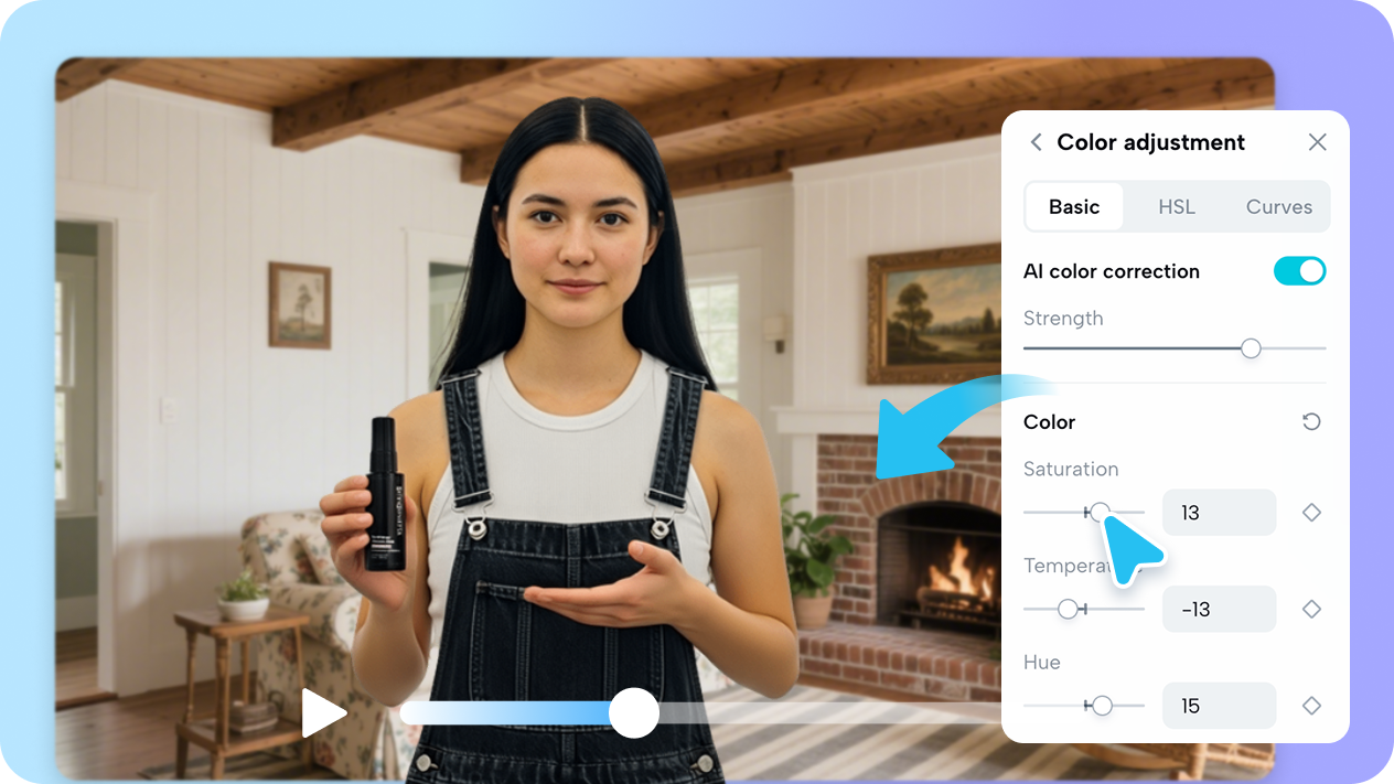 editing lookbook video in Pippit