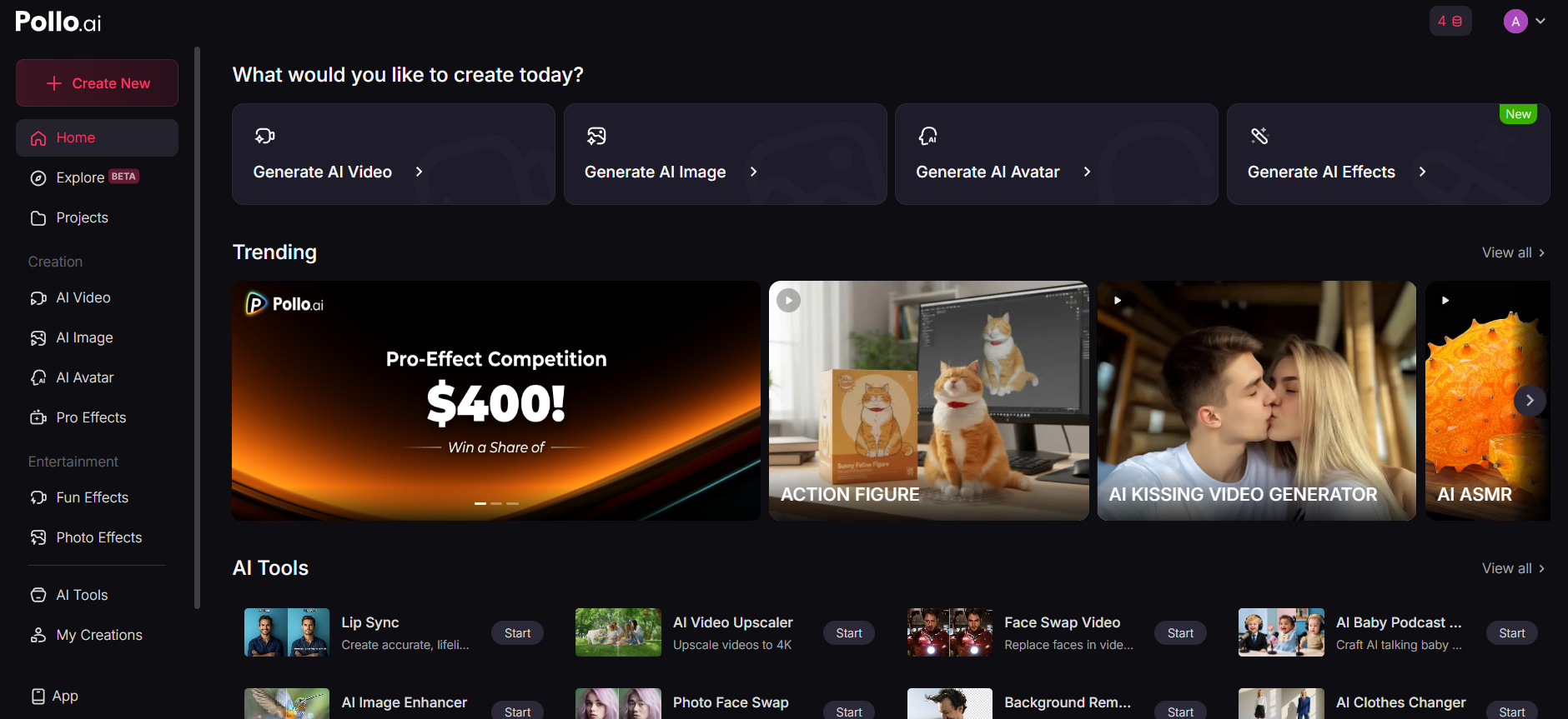 Pollo AI homepage