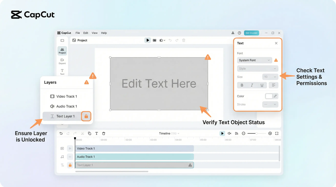 text can not editing