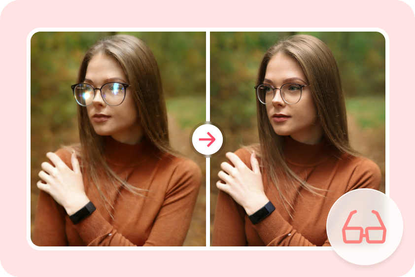 Glasses reflection fix