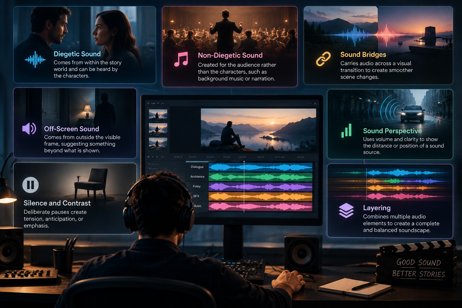 Film sound design techniques and elements