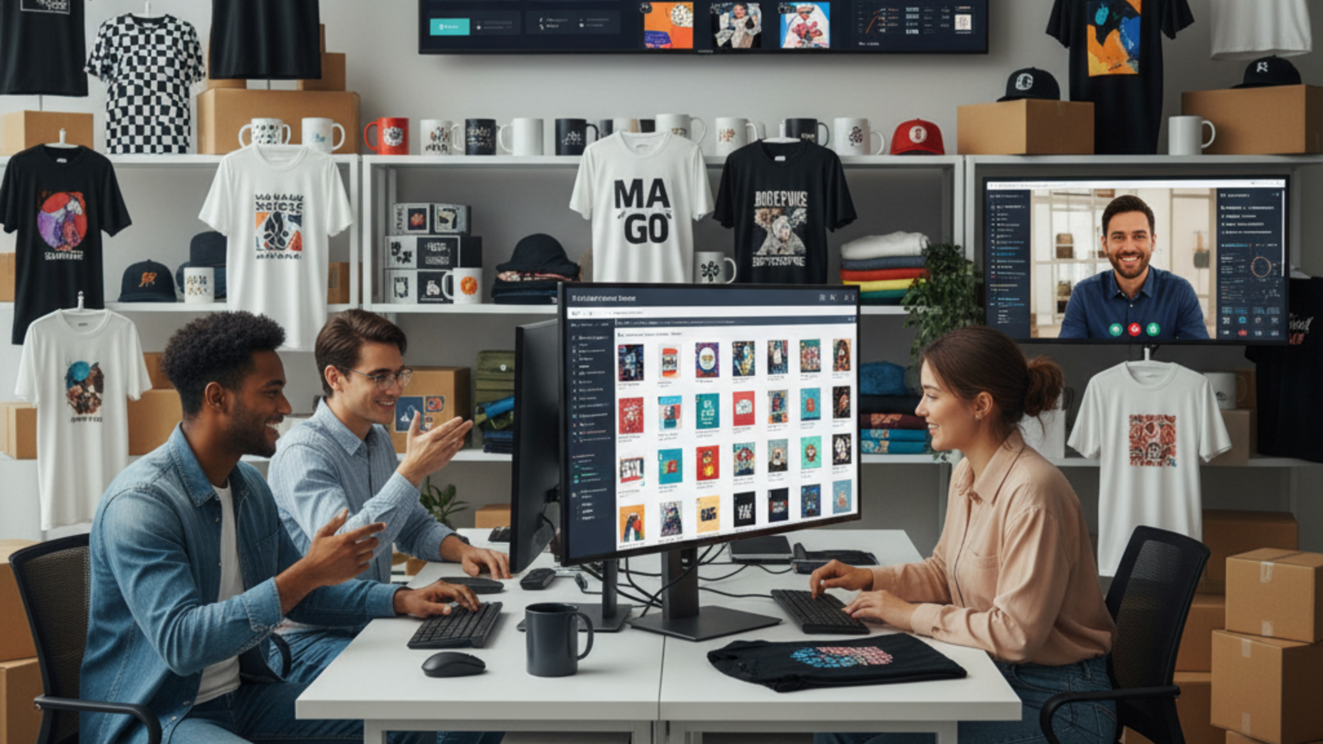 Use of AI t-shirt makers for print-on-demand