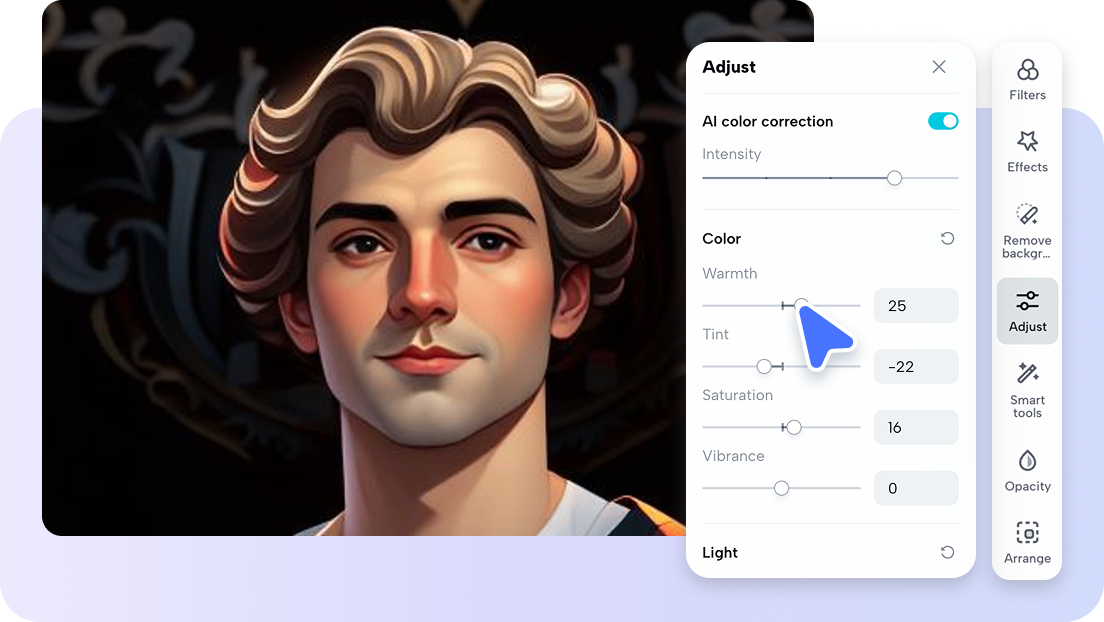 Güçlü düzenleme araçlarıyla portrenizi özelleştirin