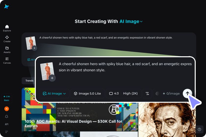  Import the image and enter the text prompt