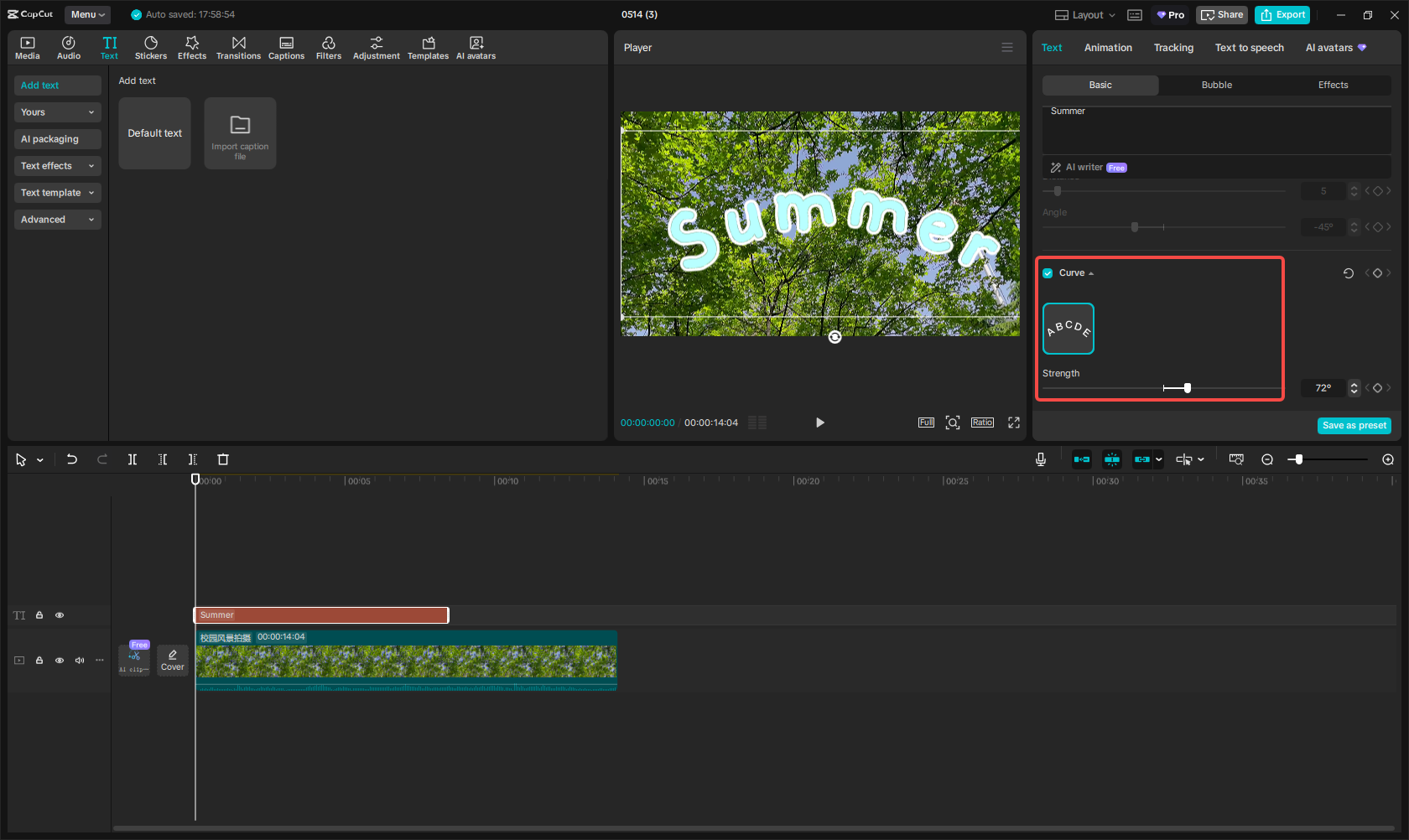 Wrapping around the text in CapCut
