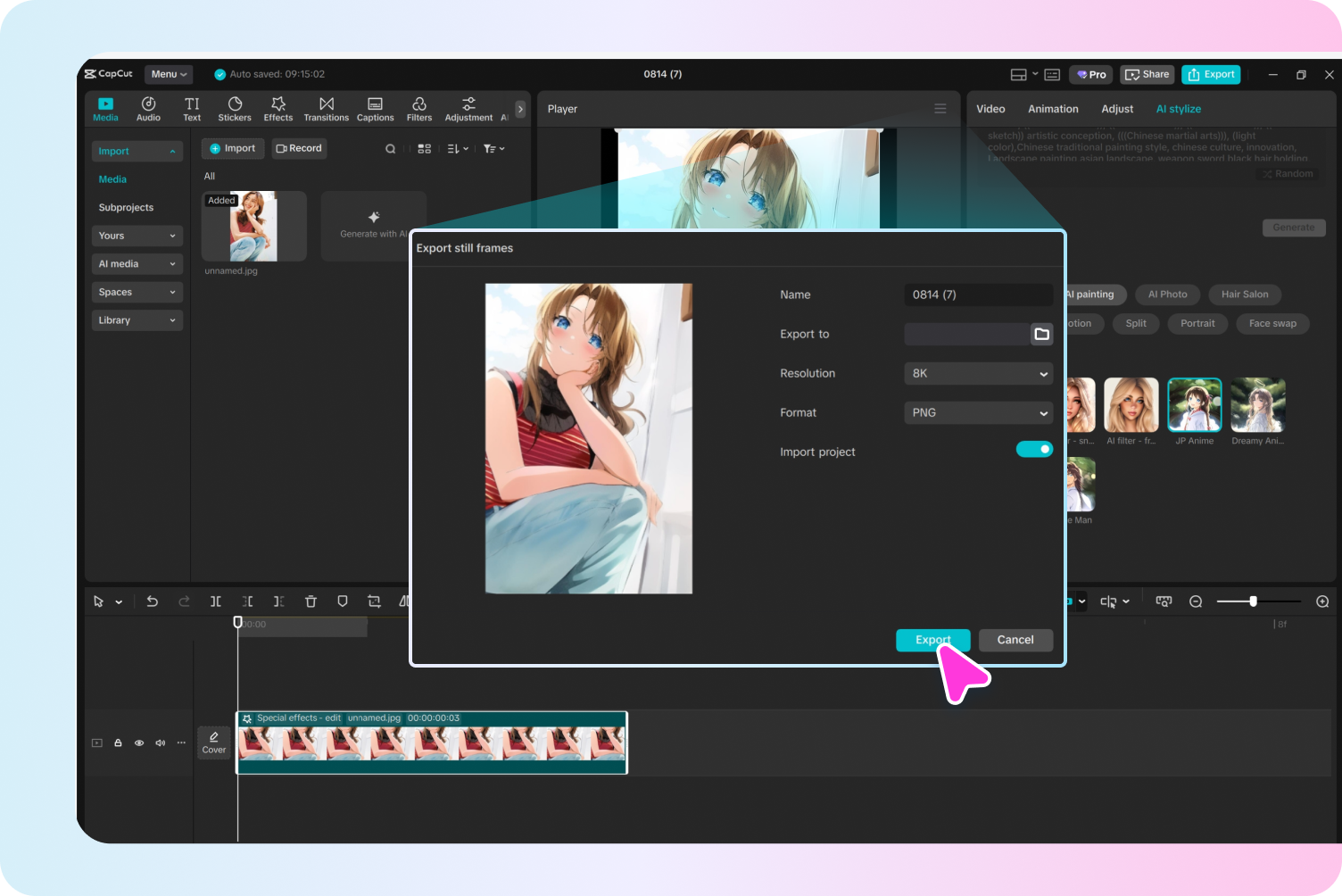 Descărcați transformarea imaginii AI