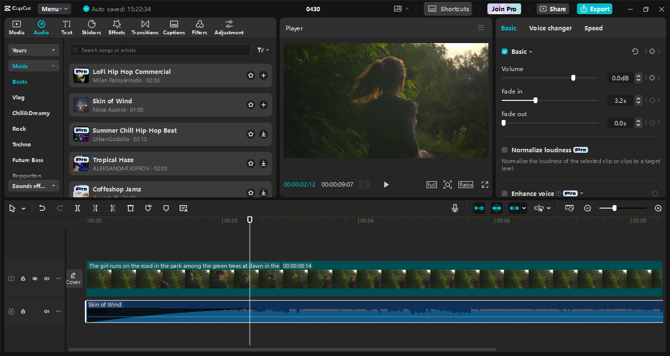 Интерфейс CapCut настольного видеоредактора - Лучшее программное обеспечение для обработки звука