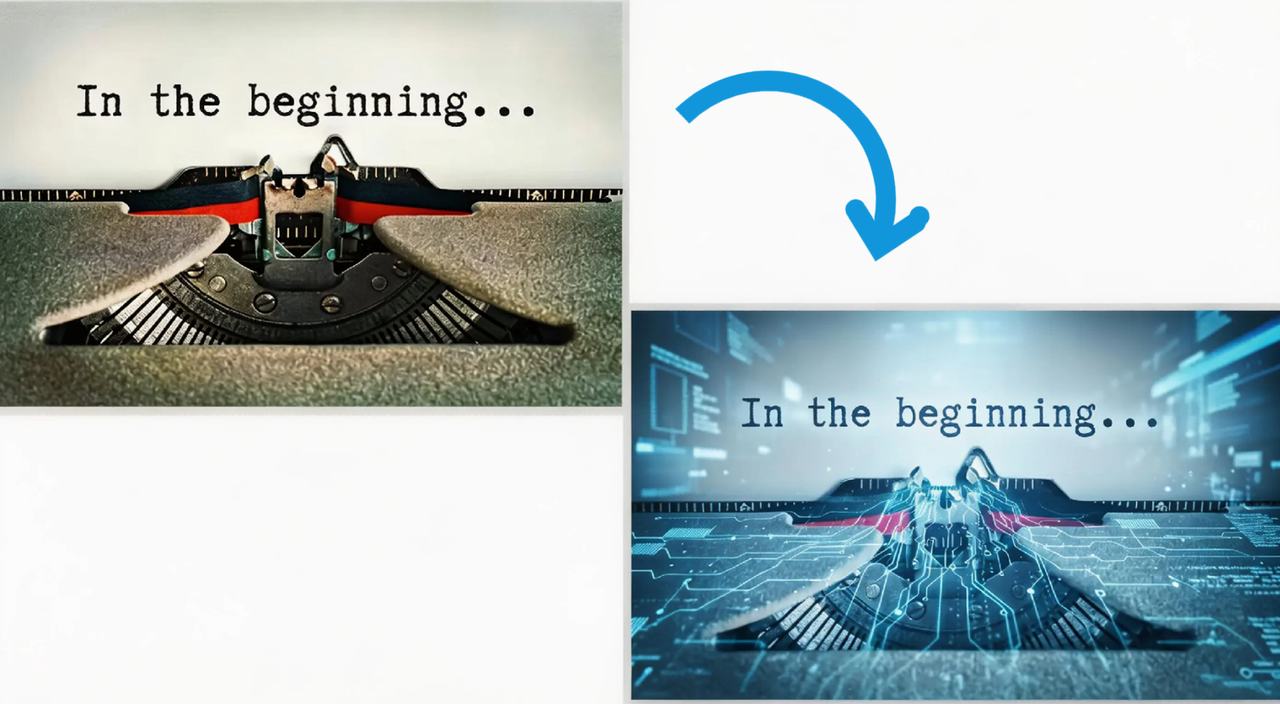 Reuse of visual content when converting image to text