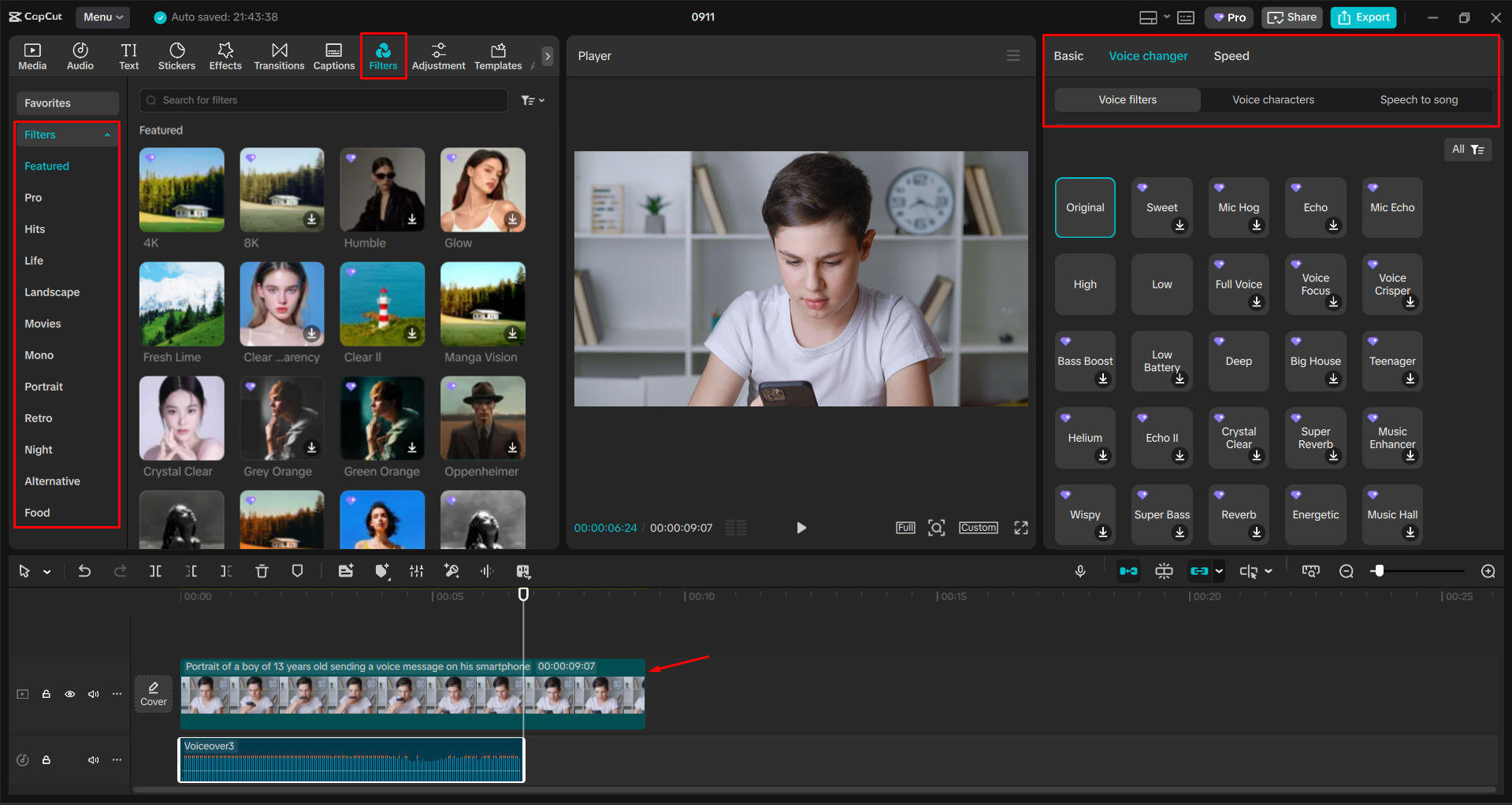 Επαναφορά του βίντεο με εργαλεία AI στον επεξεργαστή βίντεο επιφάνειας εργασίας CapCut