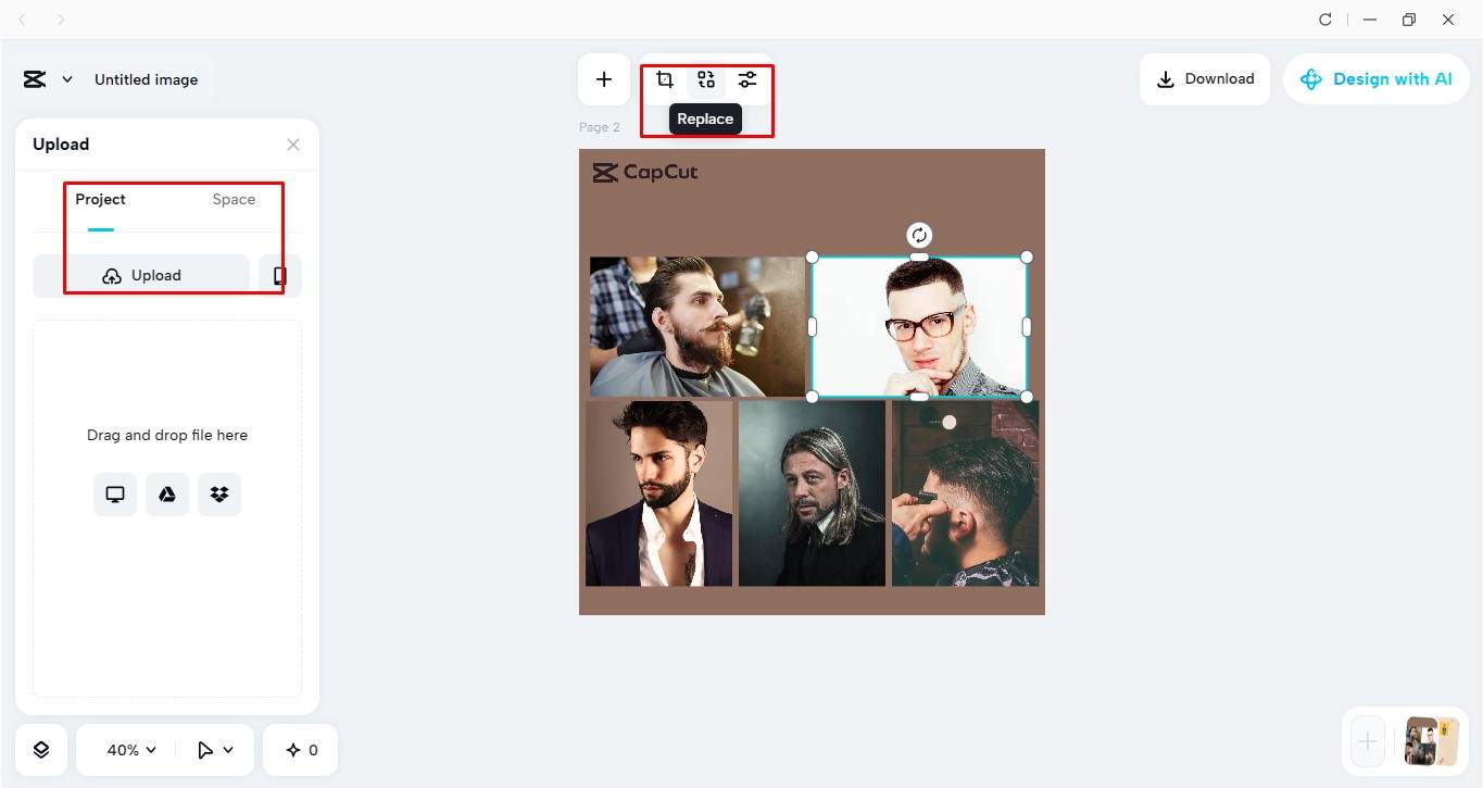 Choose your template and add an image