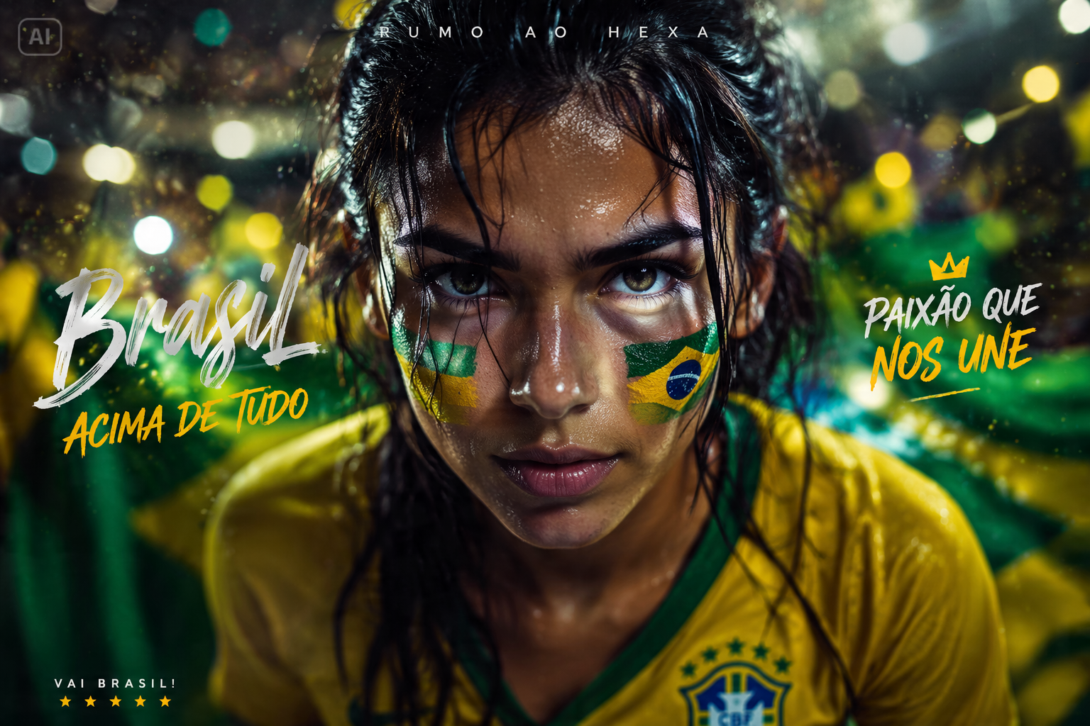 Brazil FIFA Fan Portrait Poster