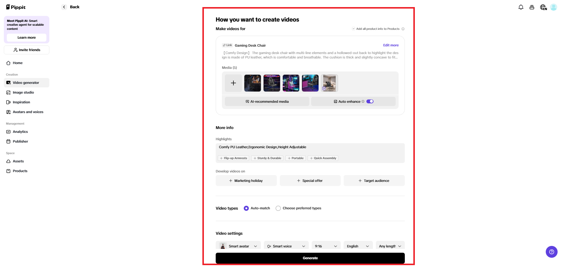 How you want to create a video page