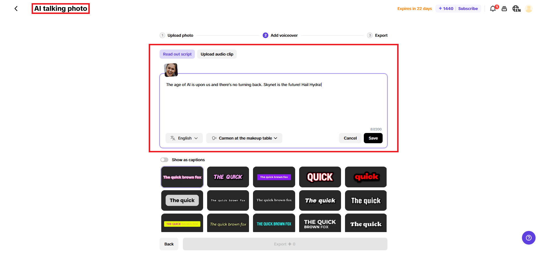 Text-to-Speech (TTS) integration