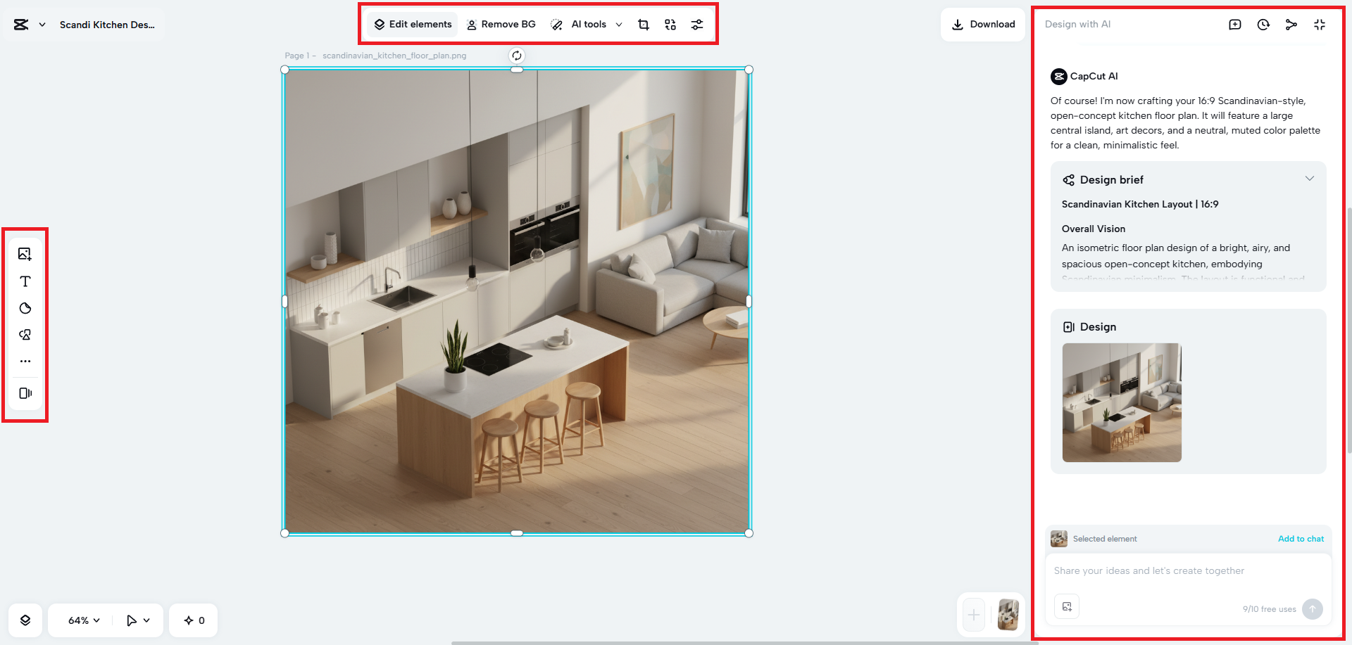 Edit and refine your created design