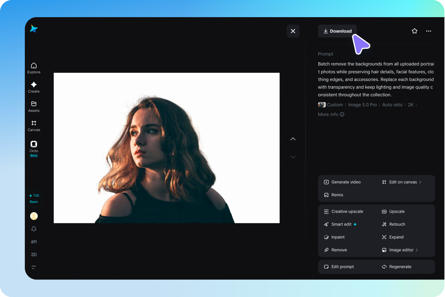 Preview, refine, and download