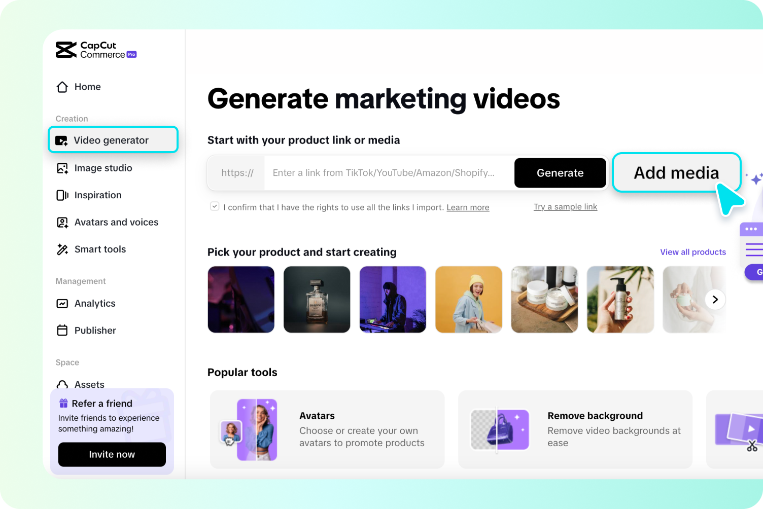 เข้าถึงเครื่องมือเครื่องกำเนิดวิดีโอ