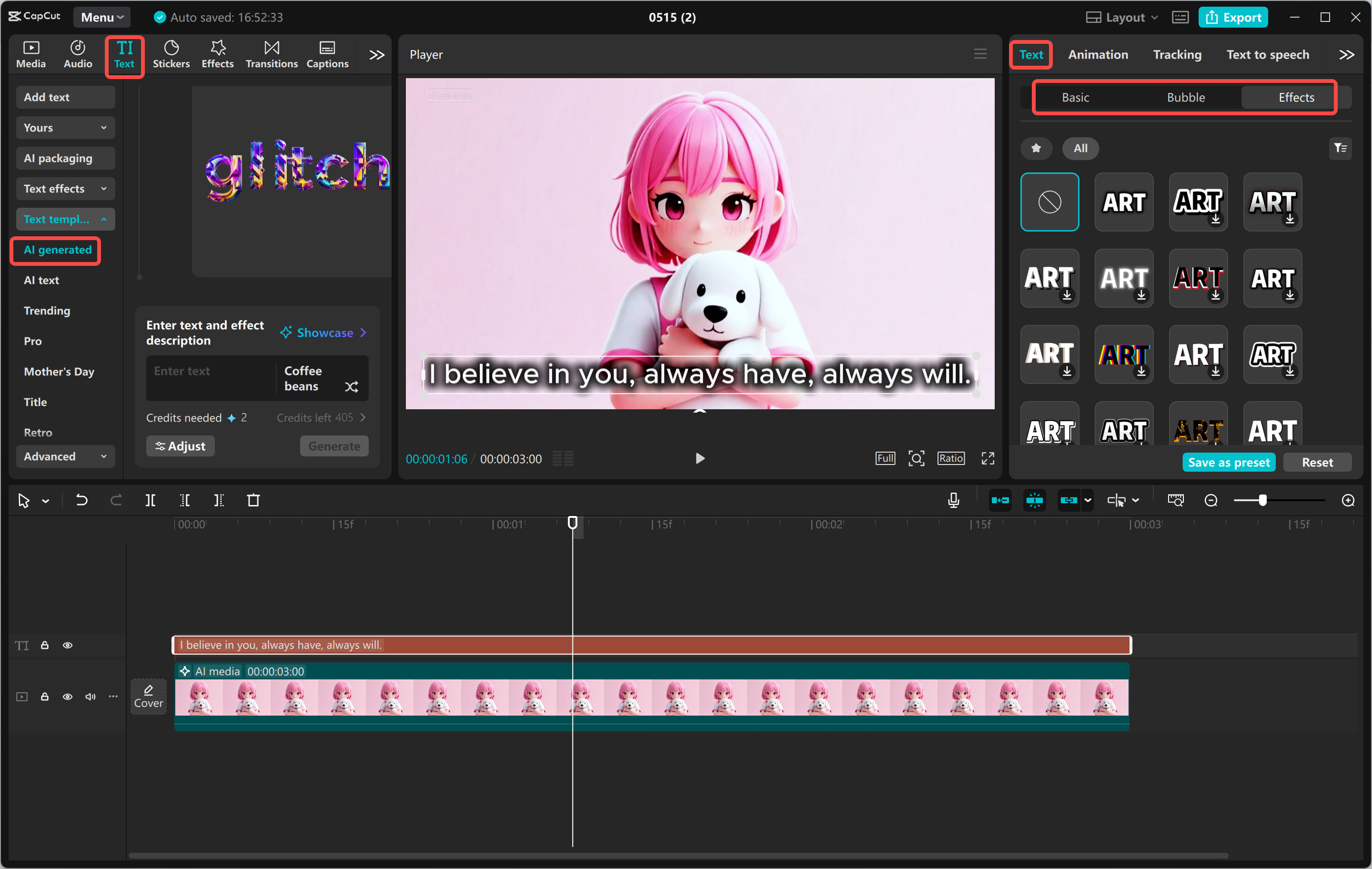 Adding text to a video in the CapCut desktop video editor