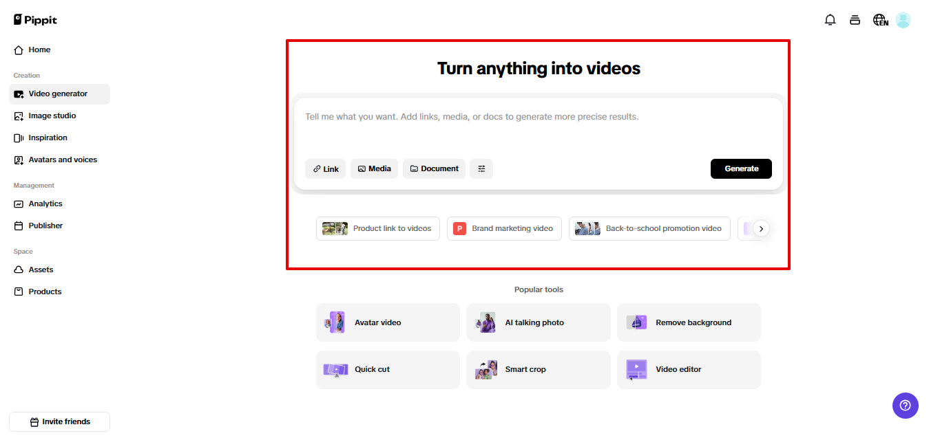 providing prompt for video generation