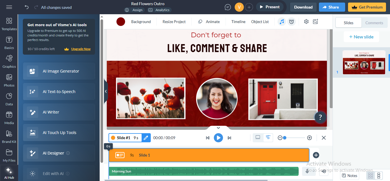trình tạo màn hình cuối youtube