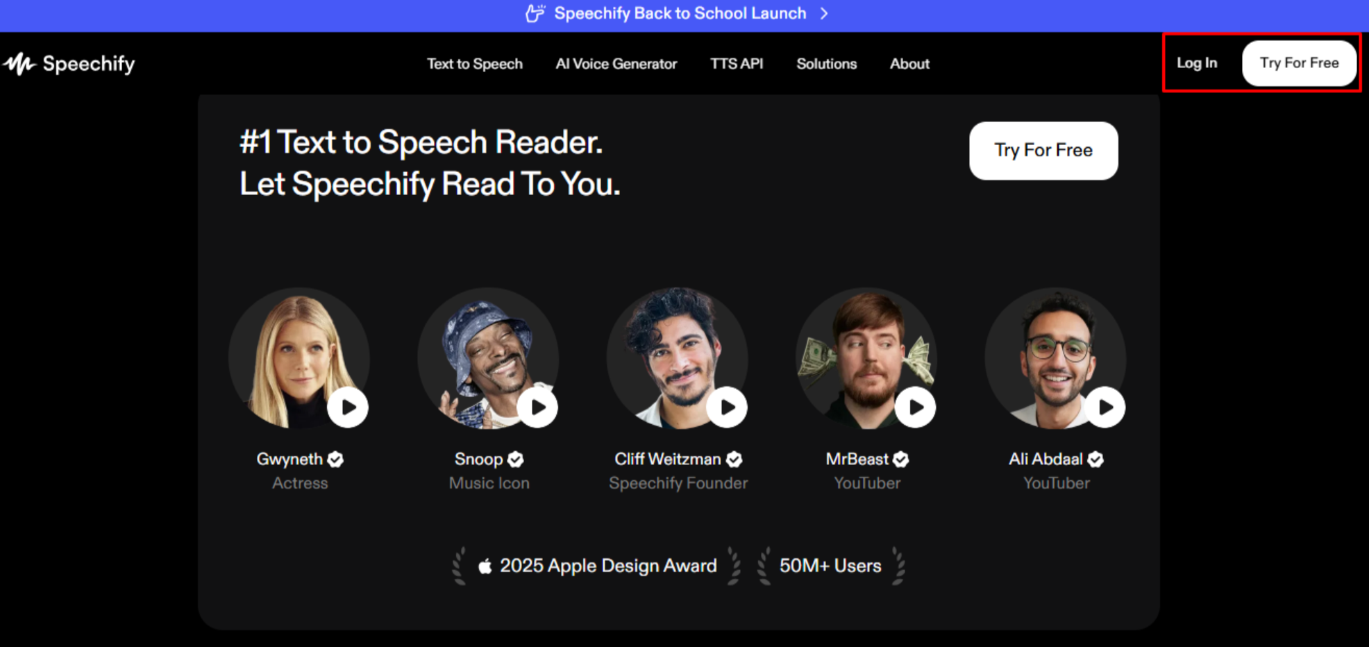 A szöveg-beszéd elérése a Speechify-ben