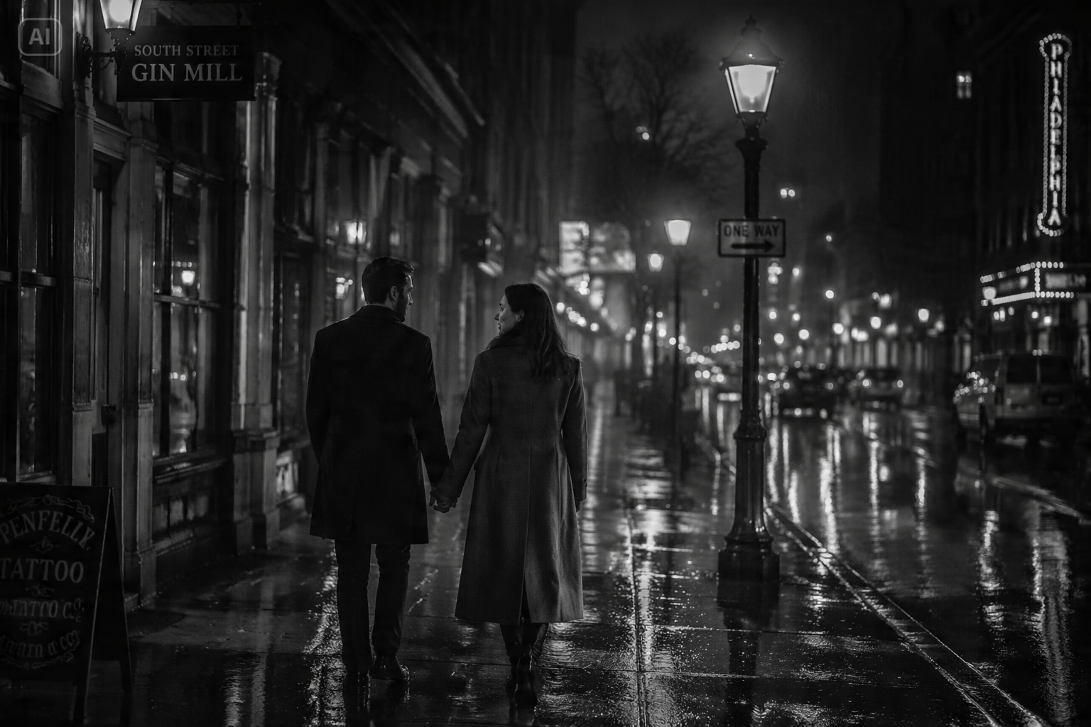 black and white couple photo Prompt