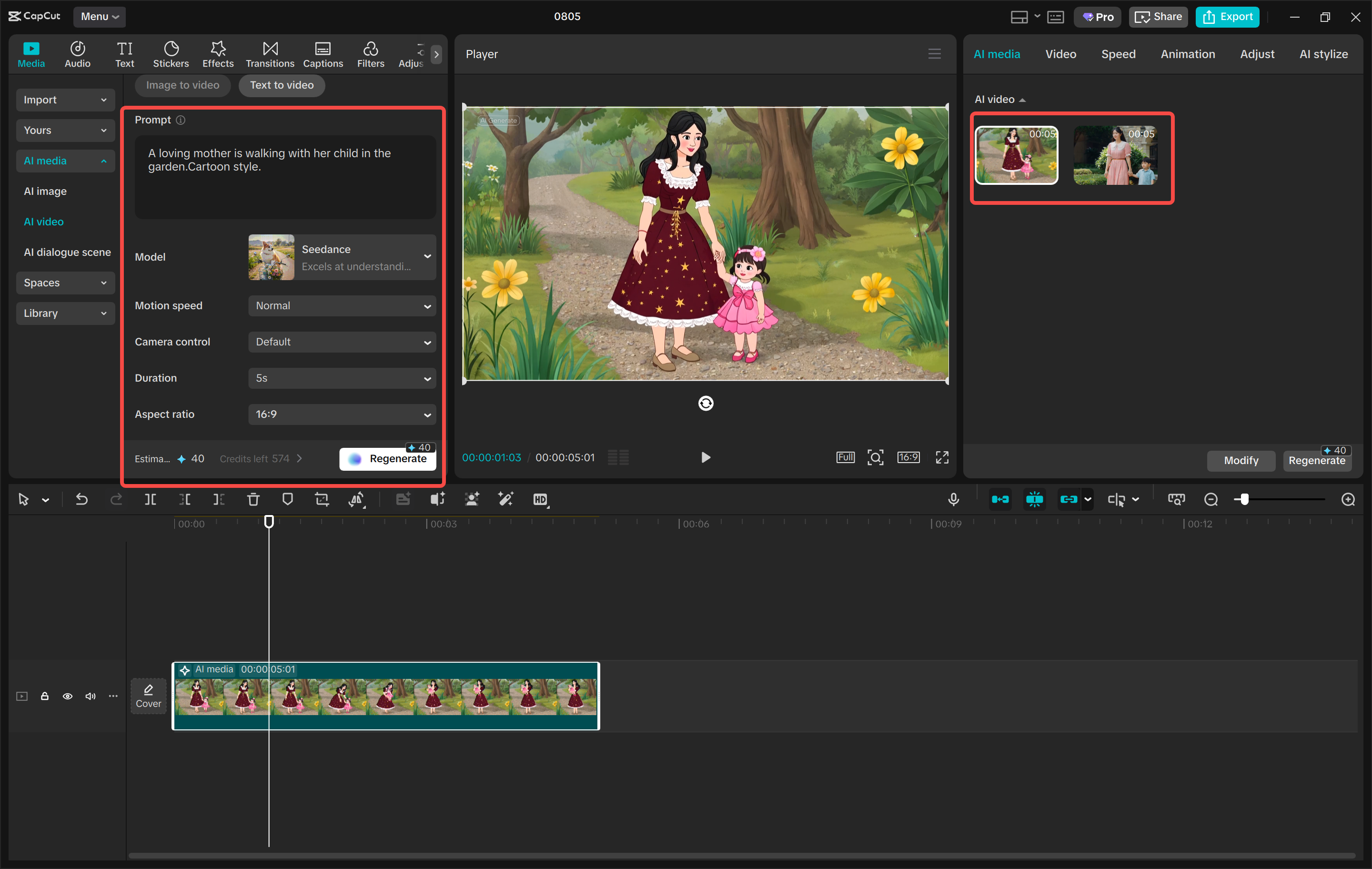 Generating video from a script in CapCut