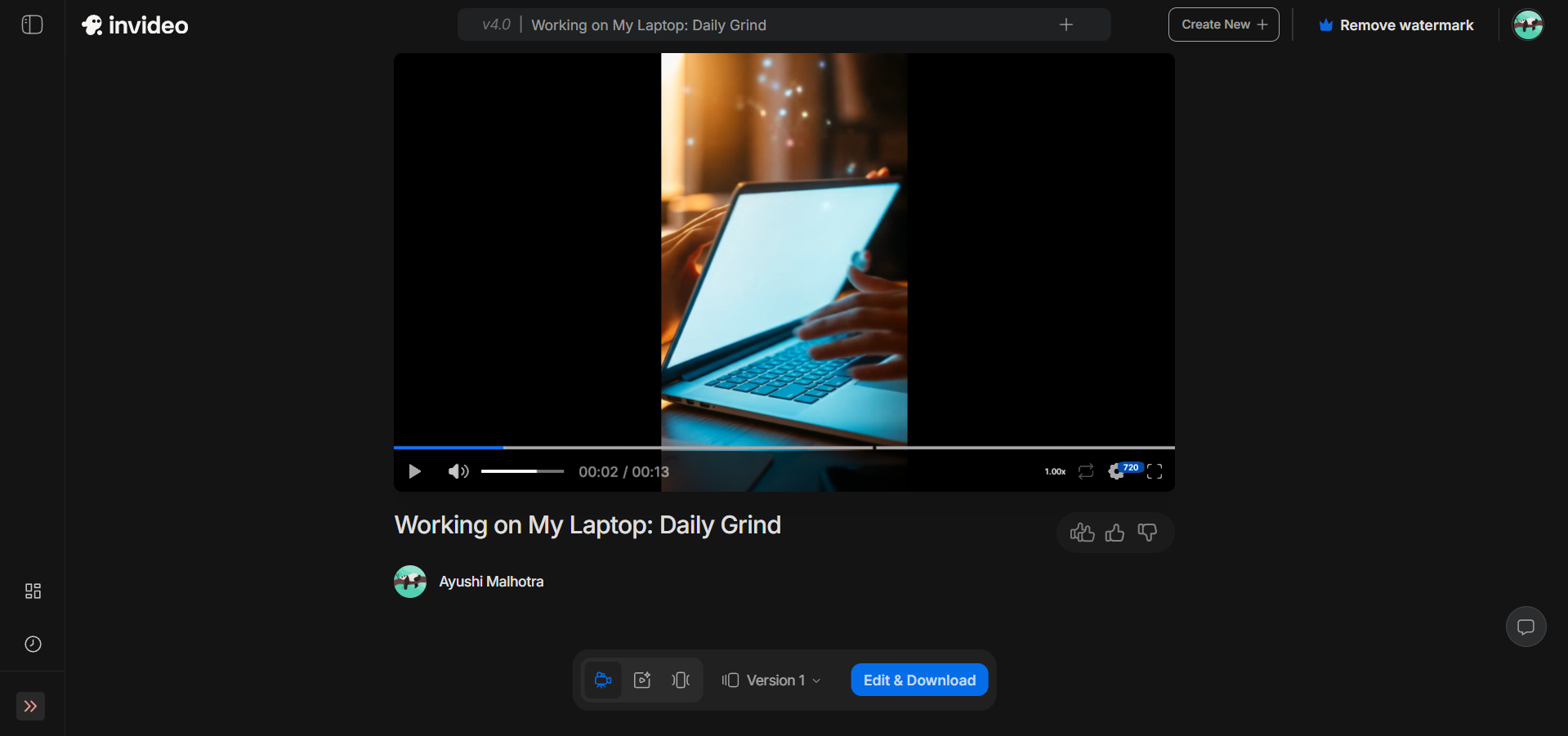 InVideo AI interface