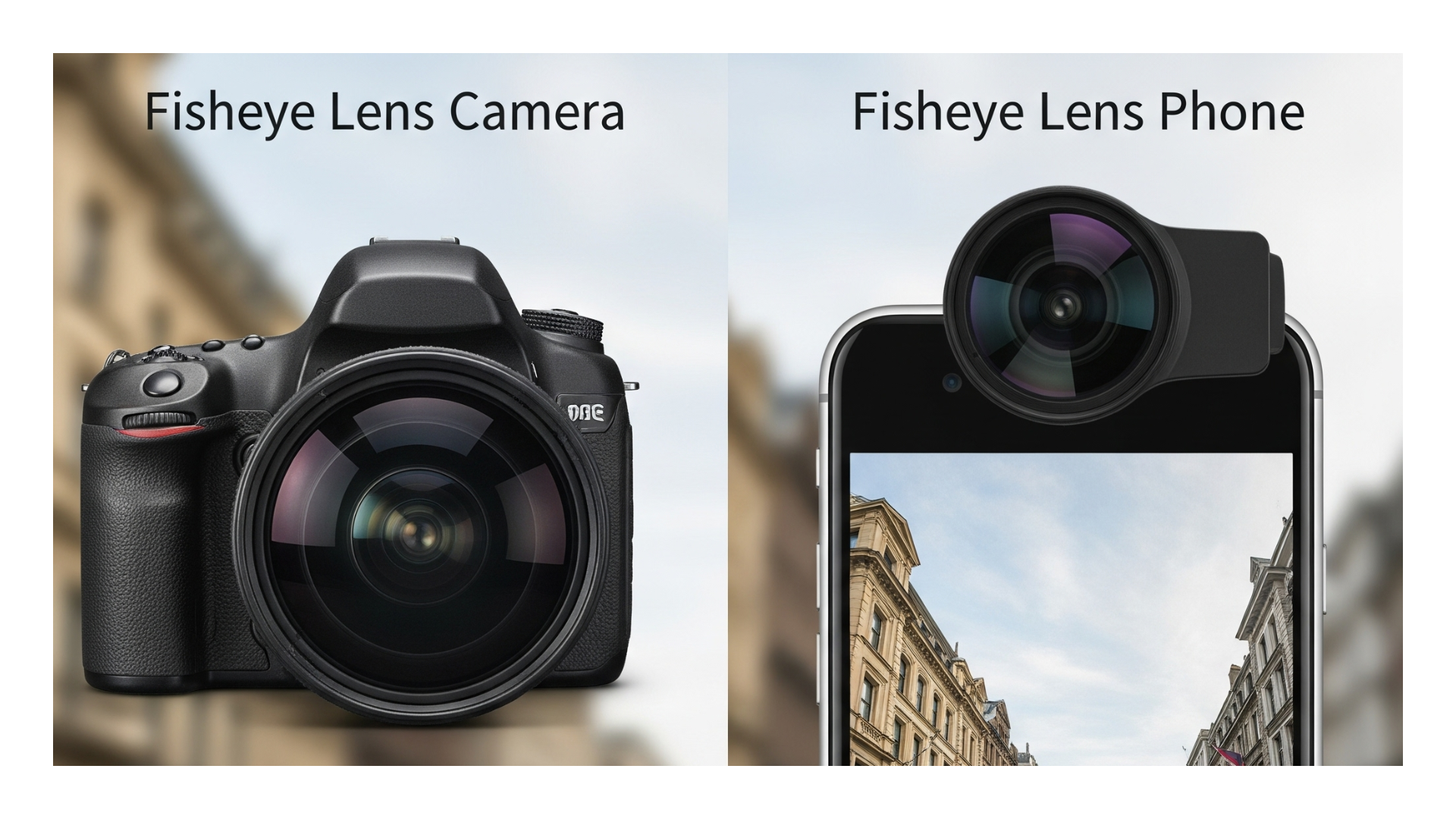Différence entre un appareil photo avec objectif fisheye et un téléphone avec objectif fisheye