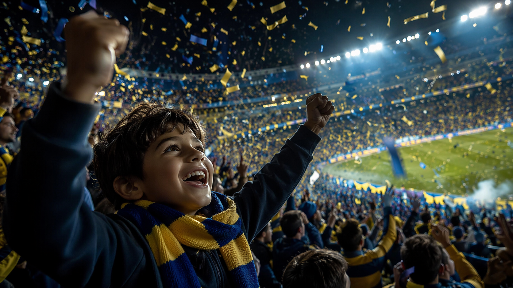 Dreamina mein Fußballfan Moment prompt Beispiel 4: Konfetti-Siegesszene