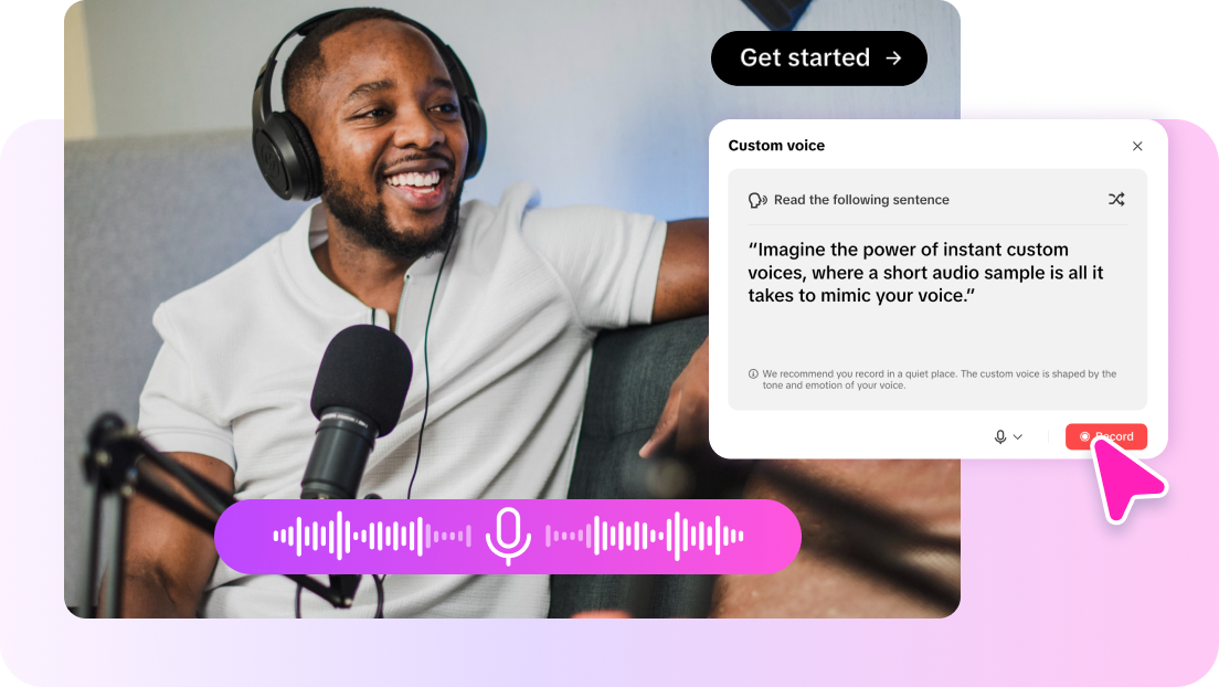 Criador de voz AI avançado para som personalizado.