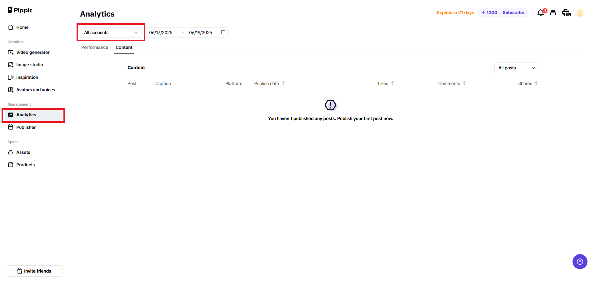 Switch between accounts