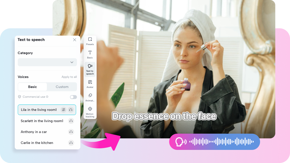 Testo-a-voce basato su intelligenza artificiale per video interattivi