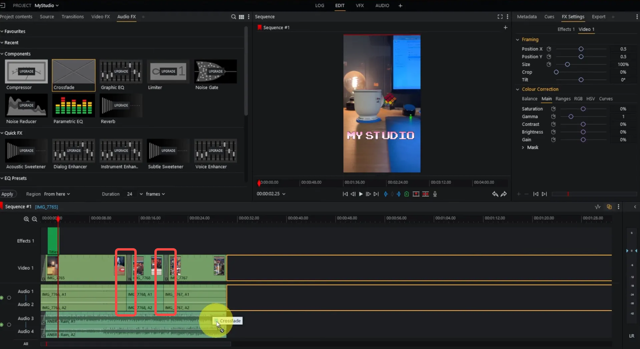 Editing and enhancing the audio and video with Lightworks video editor