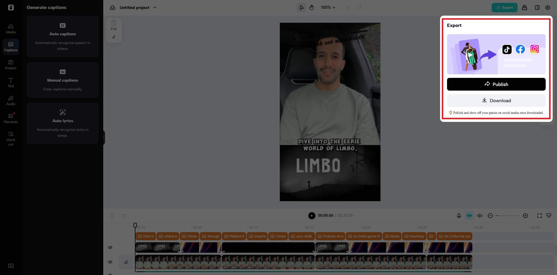 Finalize and export your video
