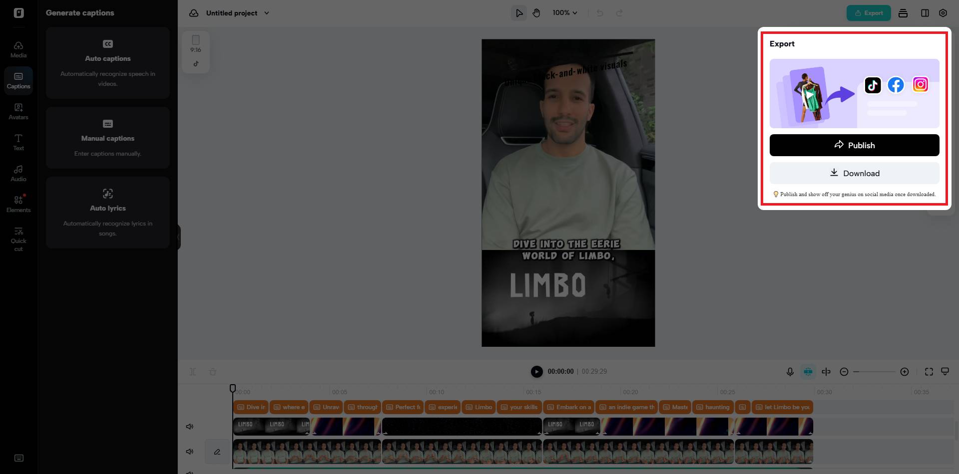 Finalize and export your video