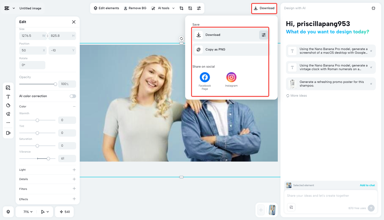 Download your final image