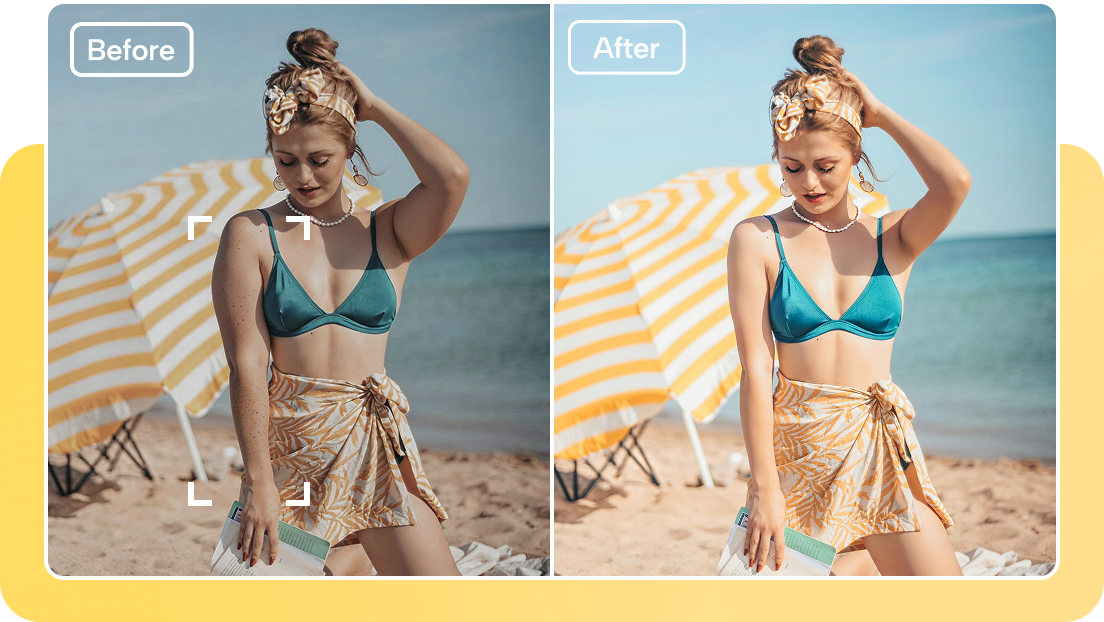  Retouch skin, lighting, and arms with AI